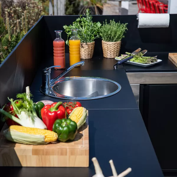 cuisine extérieure avec évier